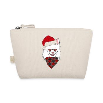 Chihuahua White Christmas Christmas Hat - Organic Pouch - nature - Front