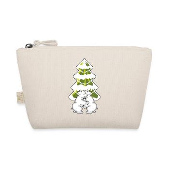Deux oursons polaires s’étreignant près d’un arbre de Noël - Trousse biologique - nature - Devant