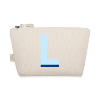 Pop und moderner blauer Buchstabe l - Bio-Täschchen - Natur - Vorne