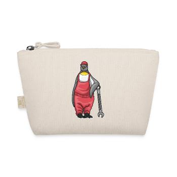 Pinguin Mechaniker Schraubenschlüssel Werkstatt - Bio-Täschchen - Natur - Vorne