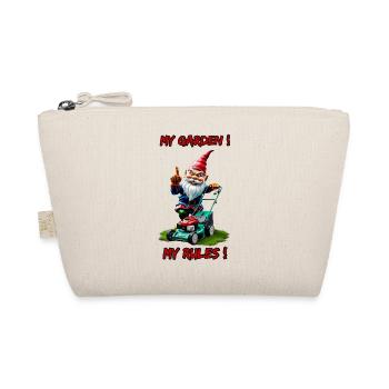 My Garden! My Rules!-Lawn Mower Garden Gnome Gardener - Organic Pouch - nature - Front