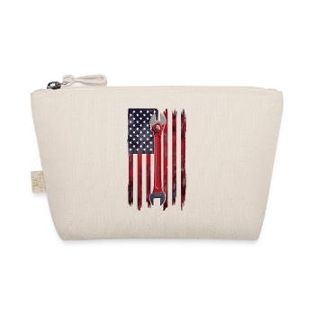 Rat Rod USA Flag Car Builder Mechanic - Organic Pouch - nature - Front