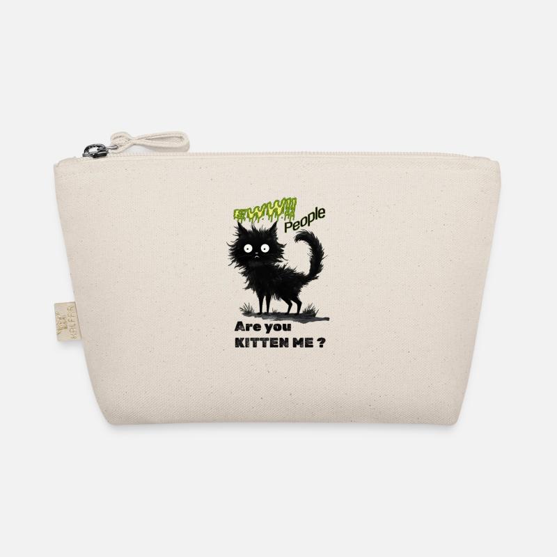 Whimsical Black Cat Organic Pouch