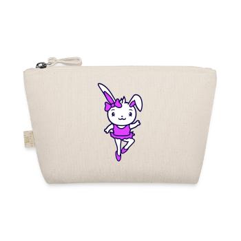 Bunny Tutu Ballerina Pirouette Turning Girl Woman - Organic Pouch - nature - Front
