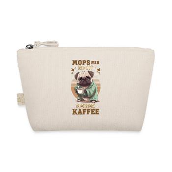 Mops Hund Kaffee Spruch Lustig Witzig Humor - Bio-Täschchen - Natur - Vorne