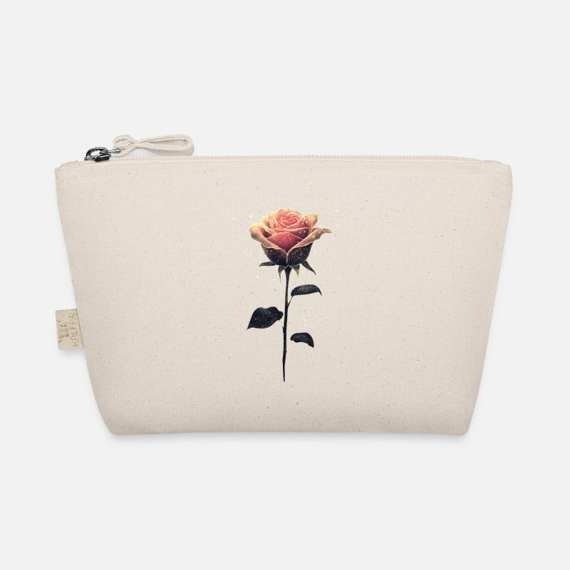 Rosa Rose - Bio-Täschchen - Natur