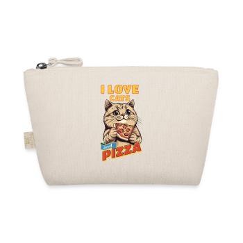 Cat I Love Cats And Pizza Funny Funny Humor - Organic Pouch - nature - Front
