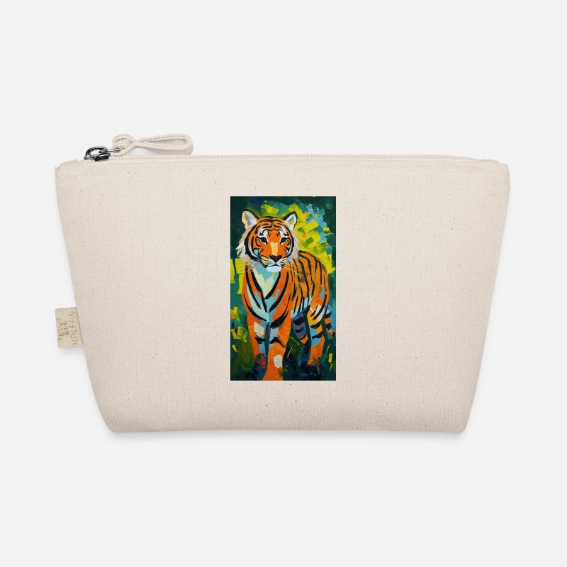 Tiger Painting Gemälde Comic Kunst Asien Tiere - Bio-Täschchen - Natur
