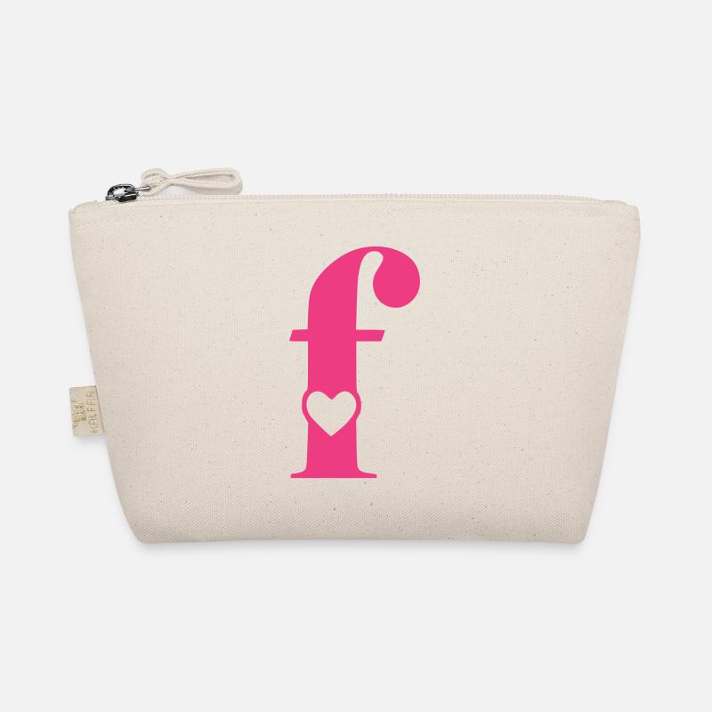 Letter f initial letter with heart Organic Pouch