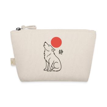Japansischer Wolf und Roter Mond - Bio-Täschchen - Natur - Vorne