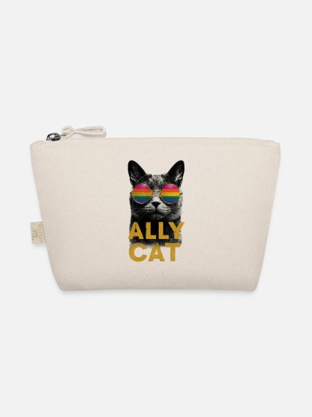 Hippie-Kater mit Sonnenbrille - Bio-Täschchen - Natur