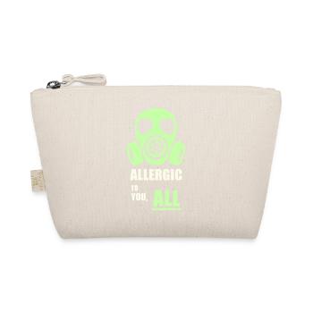 Allergic to You – Gas Mask Humor Tee - Organic Pouch - nature - Front