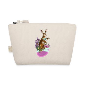 Hase_auf_Ei_rosa_im Jugendstil gemalt - Bio-Täschchen - Natur - Vorne