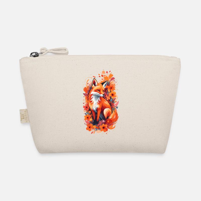 Fuchs Blumen Fuchsliebhaber Geschenk Waldtier - Bio-Täschchen - Natur