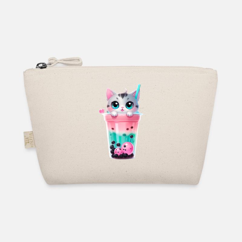 Chaton Bubble Tea Pastel Trousse biologique