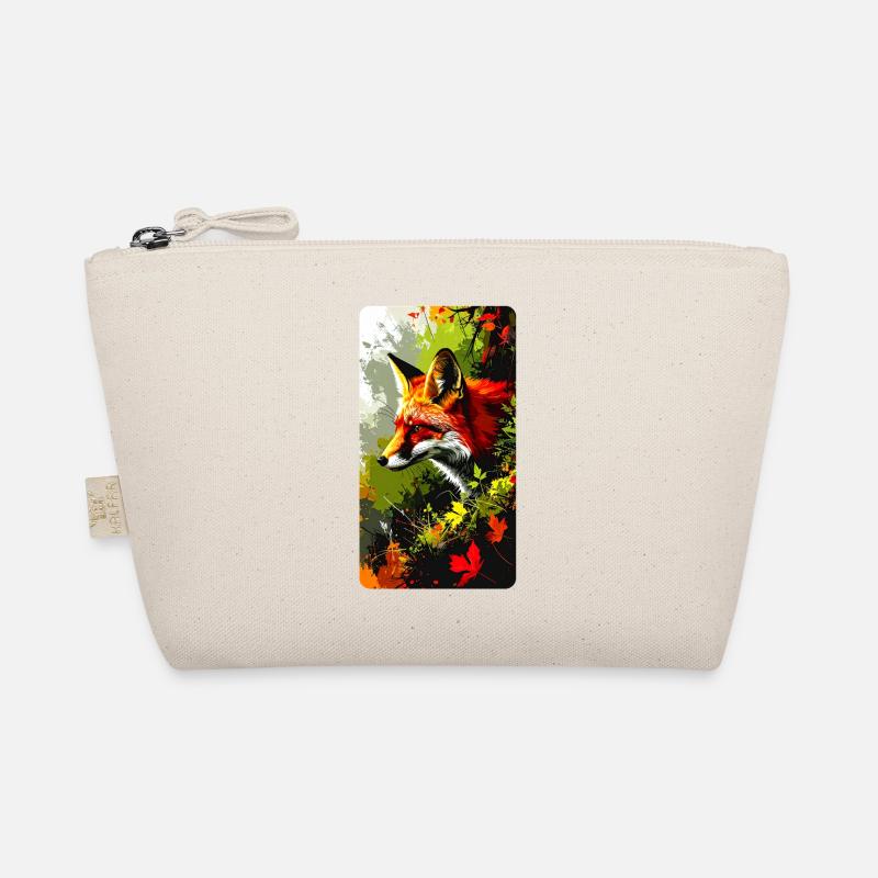 Fuchs im Wald im Herbstlaub (Blick nach Links) Bio-Täschchen