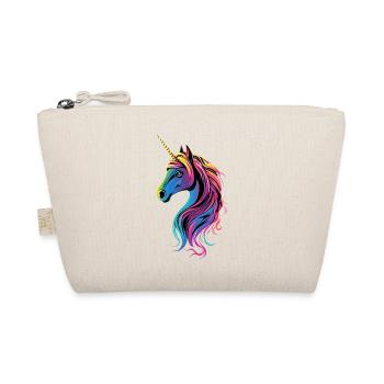 Unicorn Pony Rider Horses Riding Unicorns - Organic Pouch - nature - Front