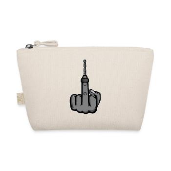 Middle Finger Stingerfinger Drill Design - Organic Pouch - nature - Front