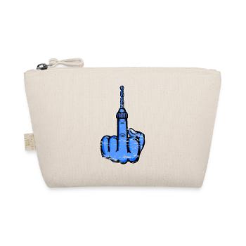 Fuck You Bohrer – Blaus Mittelfinger - Bio-Täschchen - Natur - Vorne