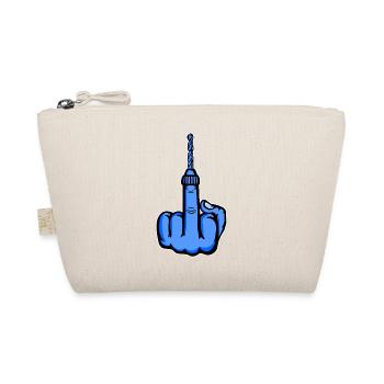 Fuck You Bohrer Design - Blaus Mittelfinger - Bio-Täschchen - Natur - Vorne
