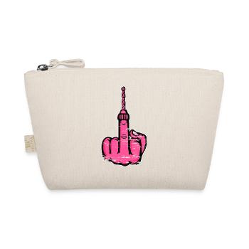 Fuck You Bohrer – Rosa Mittelfinger - Bio-Täschchen - Natur - Vorne