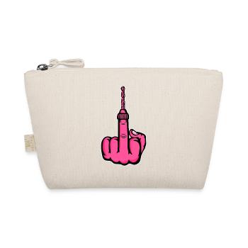 Fuck You Bohrer – Rosa Mittelfinger - Bio-Täschchen - Natur - Vorne