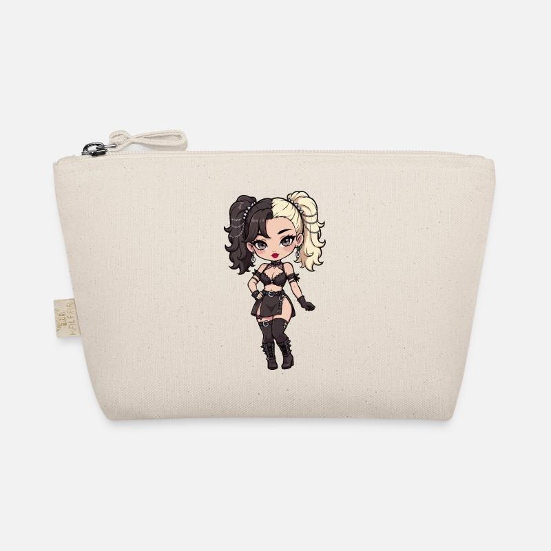 Gotische Chibi-Diva mit zweifarbigem Haar Bio-Täschchen