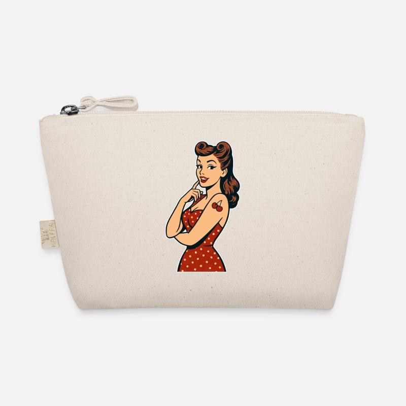 Rockabilly Pin-Up Victory Rolls Retro Gift Organic Pouch