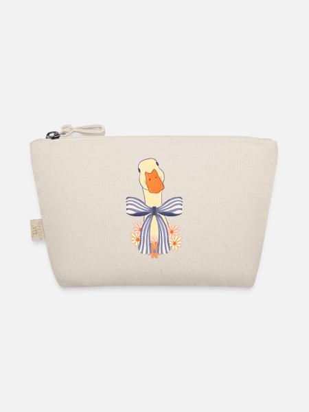 Pastel goose with bow and flowers - Organic Pouch - nature - Front