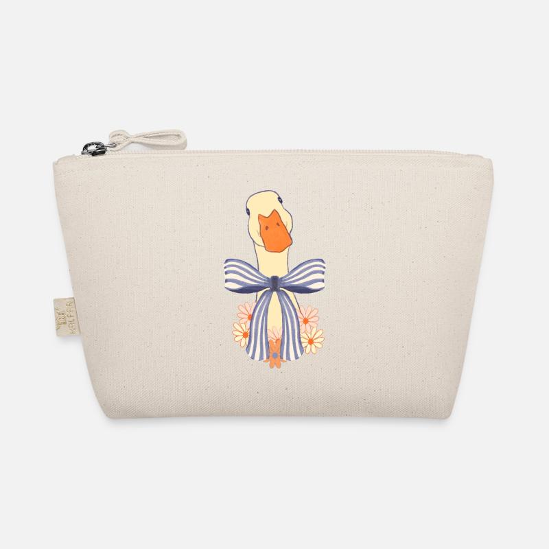 Pastel goose with bow and flowers Organic Pouch