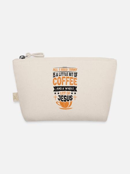 Kaffee & Jesus – Mehr brauche ich nicht - Bio-Täschchen - Natur - Vorne