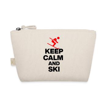 KEEP CALM AND SKI! PISTENSPASS UND HÜTTENGAUDI s - Bio-Täschchen - Natur - Vorne