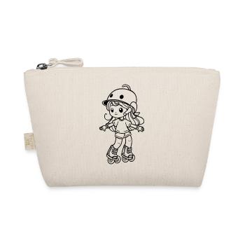 Roller Skating Girl Cartoon - Organic Pouch - nature - Front
