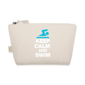 KEEP CALM AND SWIM, DIVE IN! SCHWIMMEN GESCHENK  - Bio-Täschchen - Natur - Vorne