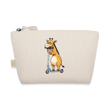 Girafe mignonne seule Dessin animé ennuyeux de scooter - Trousse biologique - nature - Devant