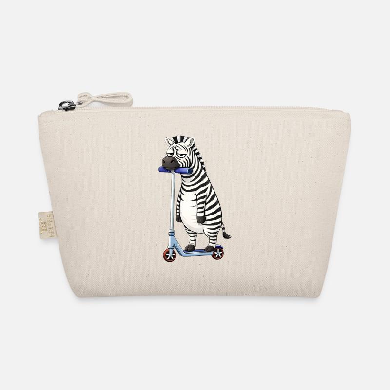 Süßes Zebra Cartoon Roller Scooter Freundschaft Bio-Täschchen