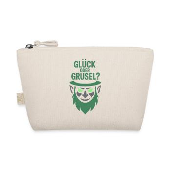 Glück oder Grusel Kobold-Motiv - Bio-Täschchen - Natur - Vorne