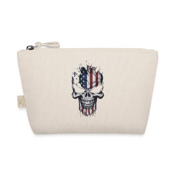 USA Totenkopf - Patriot Skull Design - Organic Pouch - nature - Front