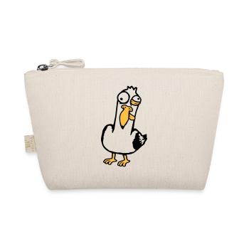 Crazy Seagull Squinting Grimace Insane Bird - Organic Pouch - nature - Front