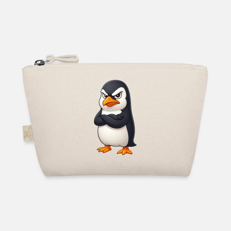 Cute penguin cartoon grumpy offended funny Organic Pouch