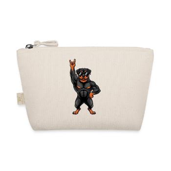 Cool Rottweiler Musician Guitarist Rock Party Son - Organic Pouch - nature - Front
