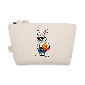 Hase Beach-Vibes mit Ball - Bio-Täschchen - Natur - Vorne