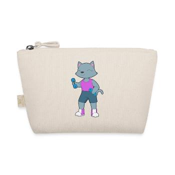 Cat Bodybuilder Dumbbells Bodybuilding - Organic Pouch - nature - Front