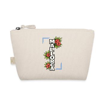Mallorca Schriftzug mit Blumen und Sommerfeeling - Bio-Täschchen - Natur - Vorne