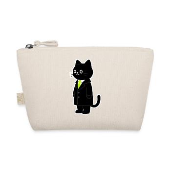 Cartoon cat in suit with neon green tie - Organic Pouch - nature - Front