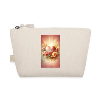 Heart of Love Mom Flower Circle - Organic Pouch - nature - Front