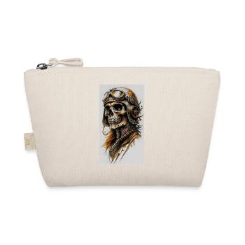 Skeleton pilot in steampunk style - Organic Pouch - nature - Front
