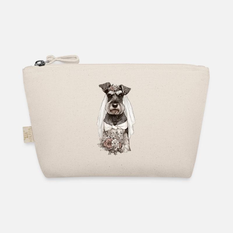 Schnauzer Bride with Flowers Organic Pouch