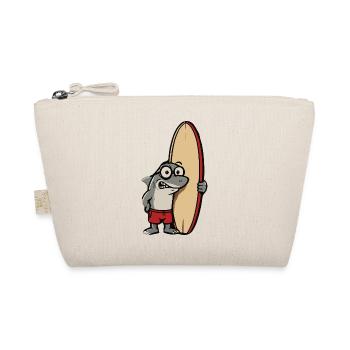 Surfer shark cartoon with surfboard - Organic Pouch - nature - Front
