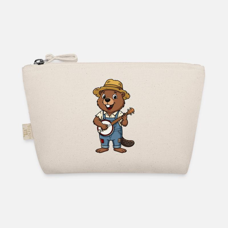 beaver with banjo Organic Pouch